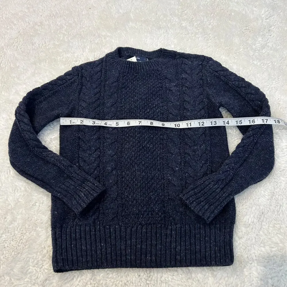 NWT Gap Boys Navy Cable Knit Sz S Preppy Old Money Country Club Cotton Sweater